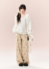 Knit sweater female off-shoulder sweater